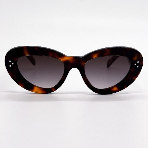 NEW CL40320U 52F, CELINE EYEWEAR, HAVANA BROWN CAT EYE WOMEN SUNGLASSES - Picture 1 of 10